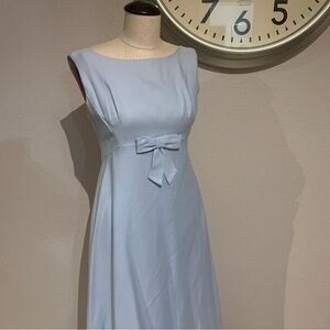 Vintage Blue Sleeveless A-Line Maxi Dress